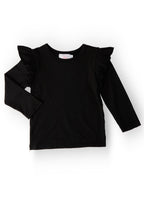 Black L/S Ruffle Tee by Mila & Rose ®