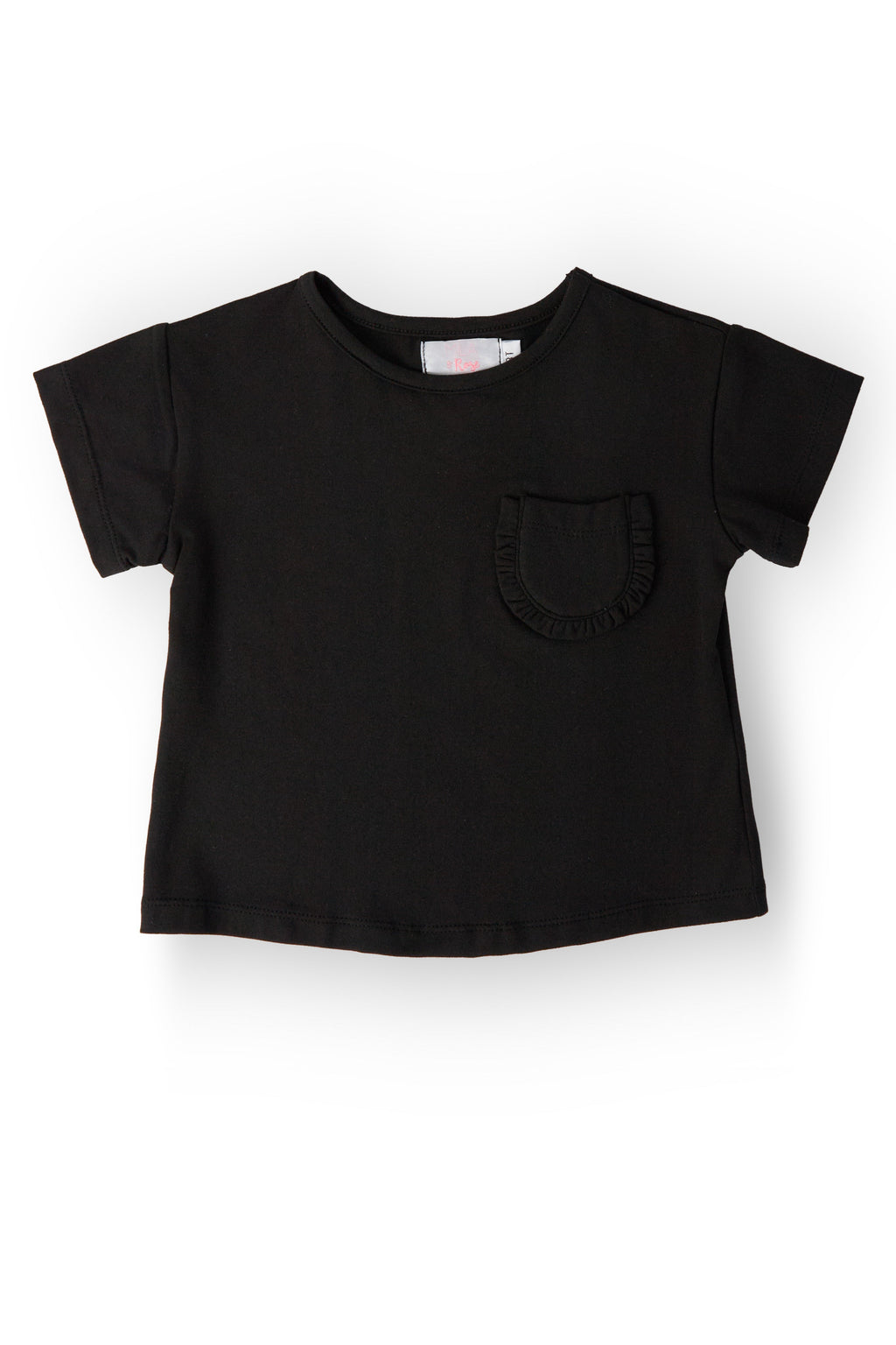 Black Ruffle Pocket Tee by Mila & Rose ®