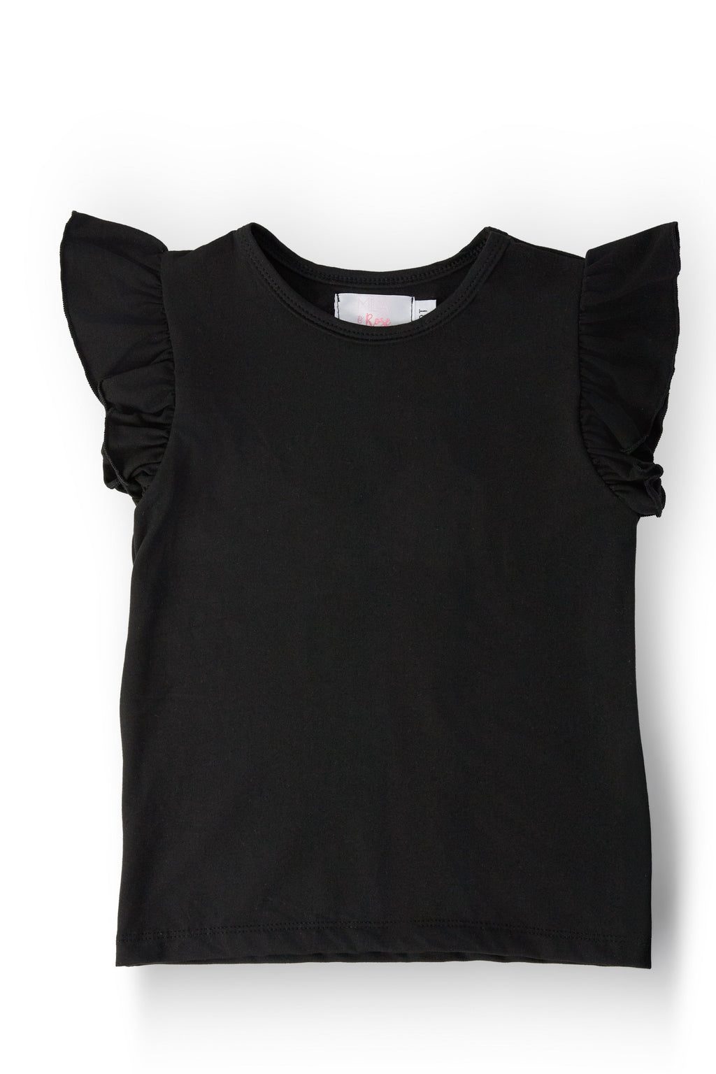Black S/S Ruffle Tee by Mila & Rose ®