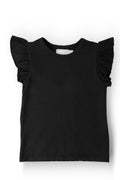 Black S/S Ruffle Tee by Mila & Rose ®