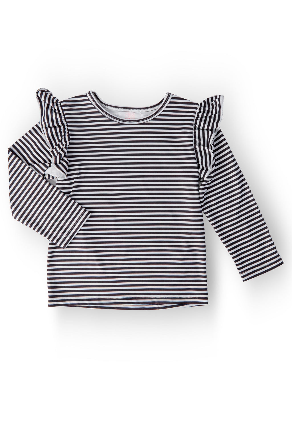 Black & White Stripe L/S Ruffle Tee by Mila & Rose ®