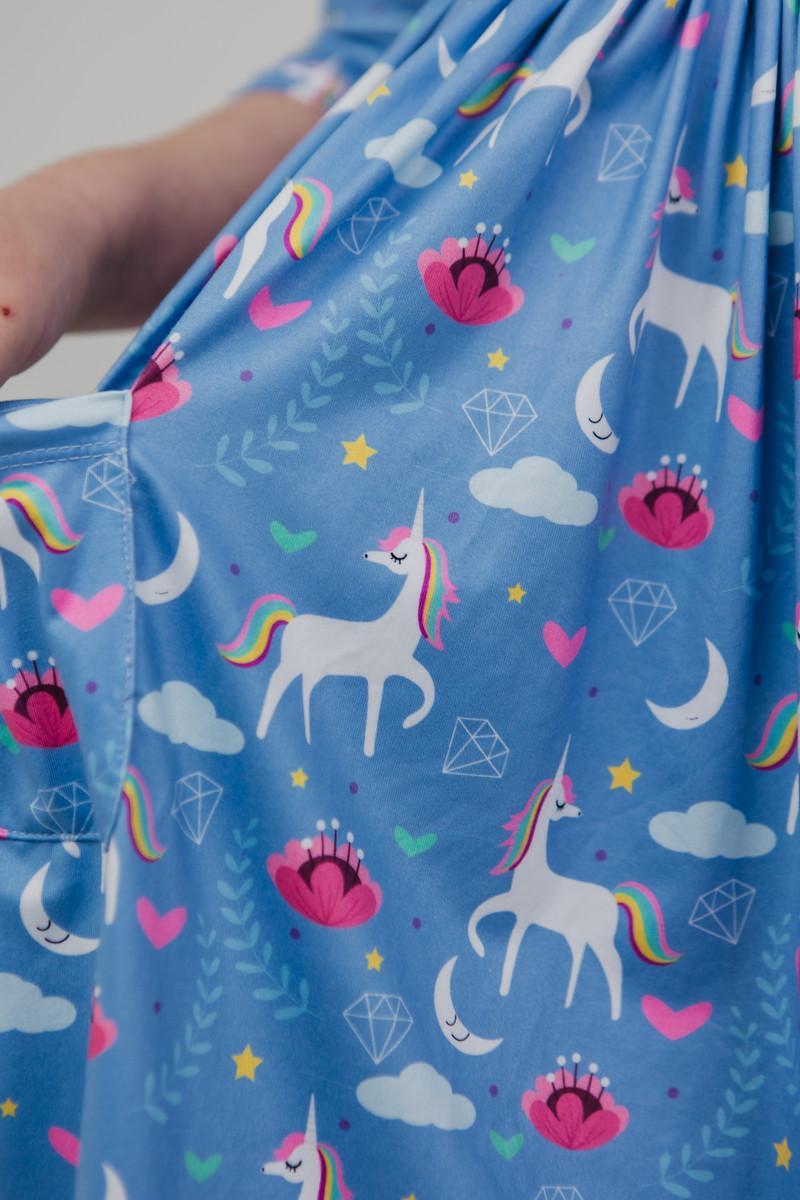 Blue Moon 3/4 Sleeve Pocket Twirl Dress by Mila & Rose ®