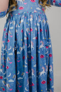 Blue Moon 3/4 Sleeve Pocket Twirl Dress by Mila & Rose ®