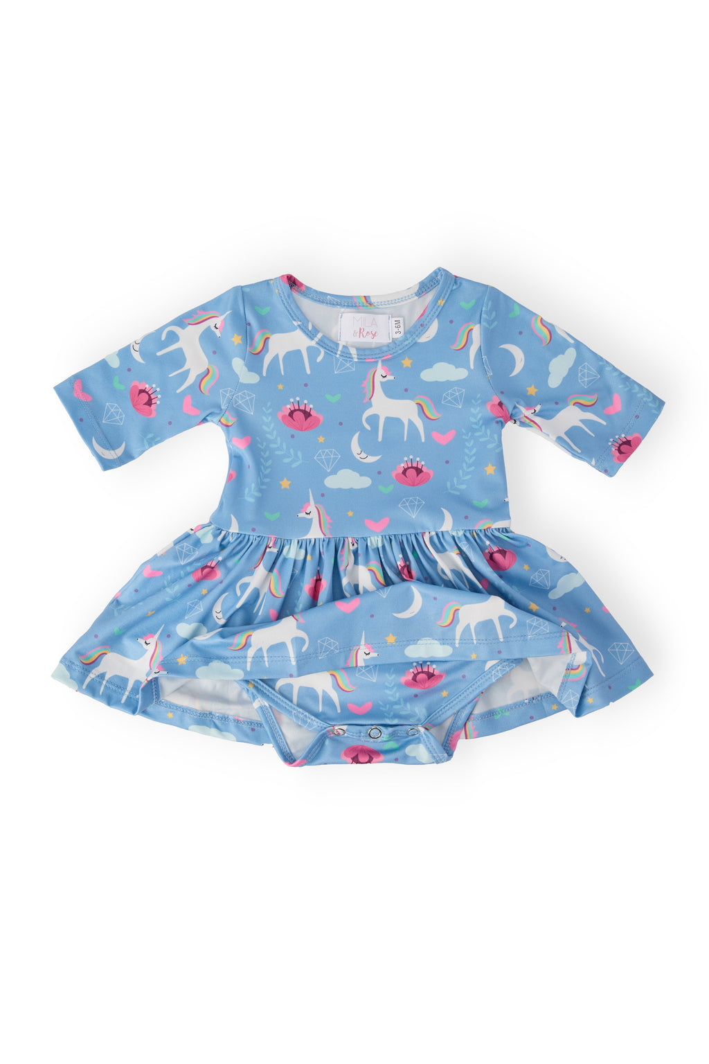Blue Moon 3/4 Sleeve Twirl Bodysuit by Mila & Rose ®