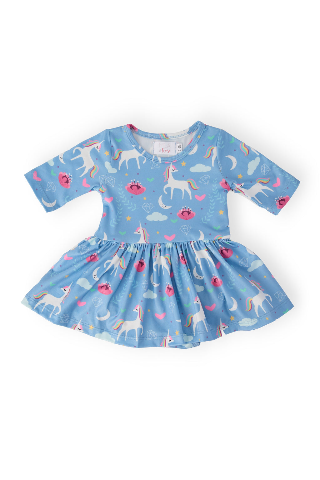 Blue Moon 3/4 Sleeve Twirl Bodysuit by Mila & Rose ®