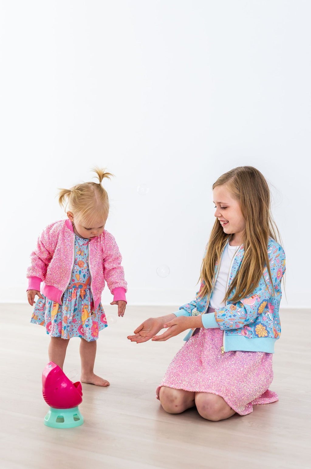 SALE Blue Retro Unicorns S/S Twirl Bodysuit by Mila & Rose ®