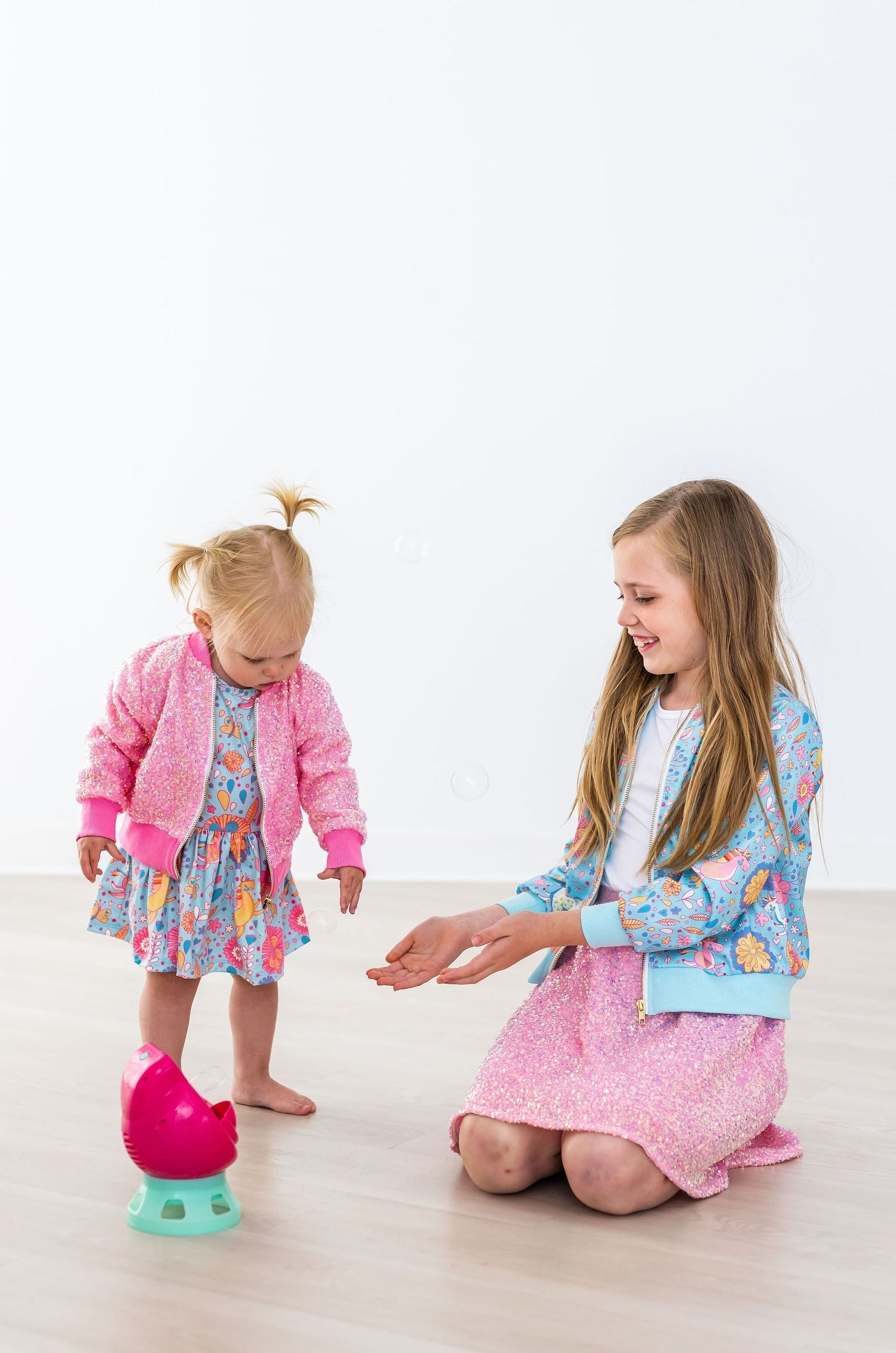 SALE Blue Retro Unicorns S/S Twirl Bodysuit by Mila & Rose ®