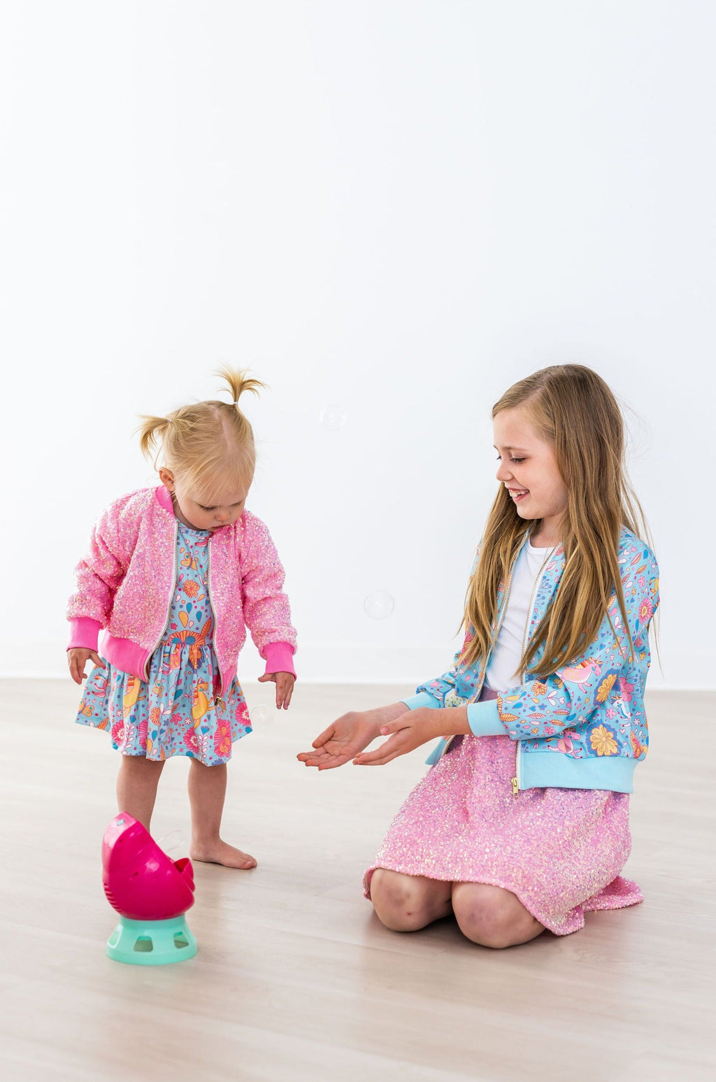 SALE Blue Retro Unicorns Satin Jacket by Mila & Rose ®