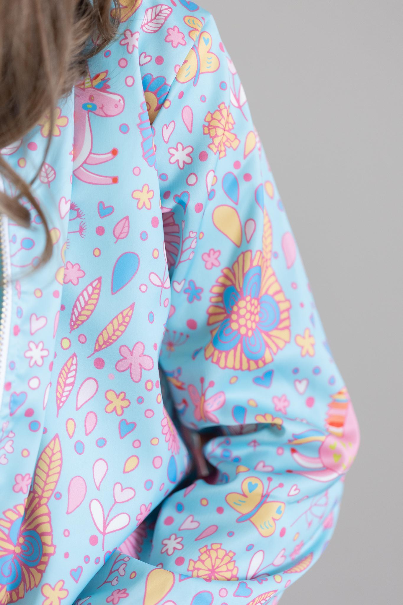 SALE Blue Retro Unicorns Satin Jacket by Mila & Rose ®