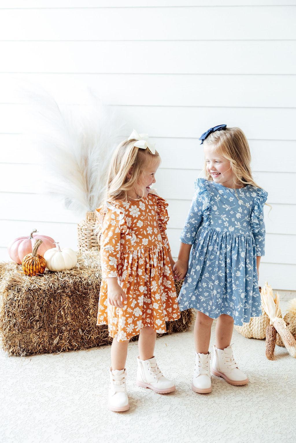 Bluebell 3/4 Sleeve Ruffle Twirl Dress by Mila & Rose ®