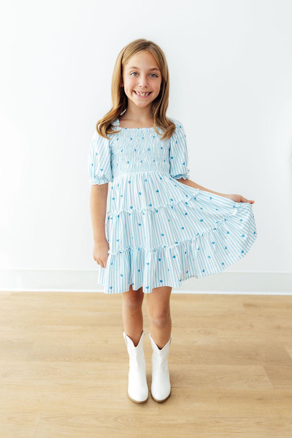 Blueberry Kisses Smocked Ruffle Dress by Mila & Rose ®