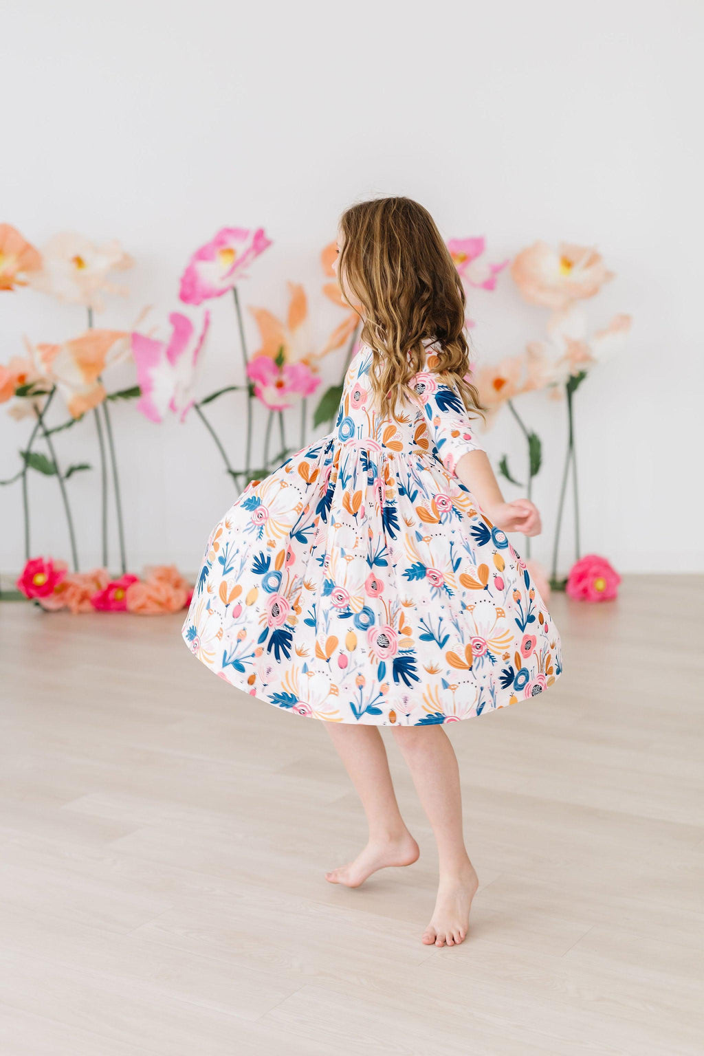 Blush Peony 3/4 Sleeve Pocket Twirl Dress by Mila & Rose ®