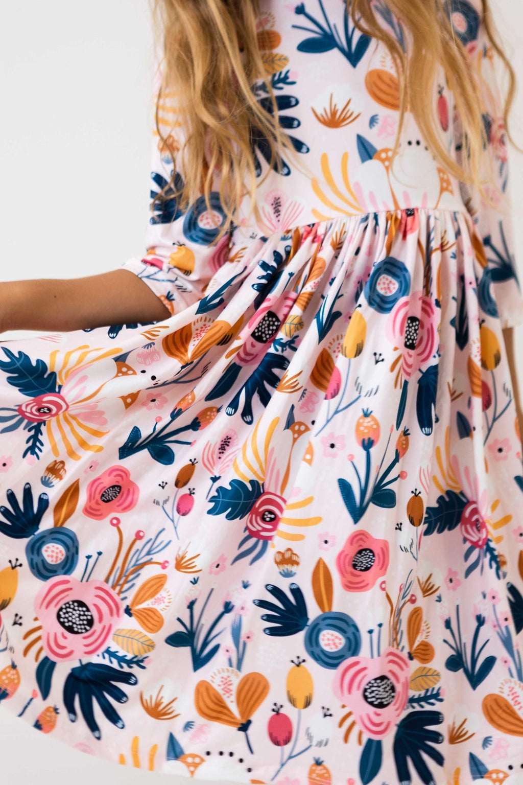 Blush Peony 3/4 Sleeve Pocket Twirl Dress by Mila & Rose ®