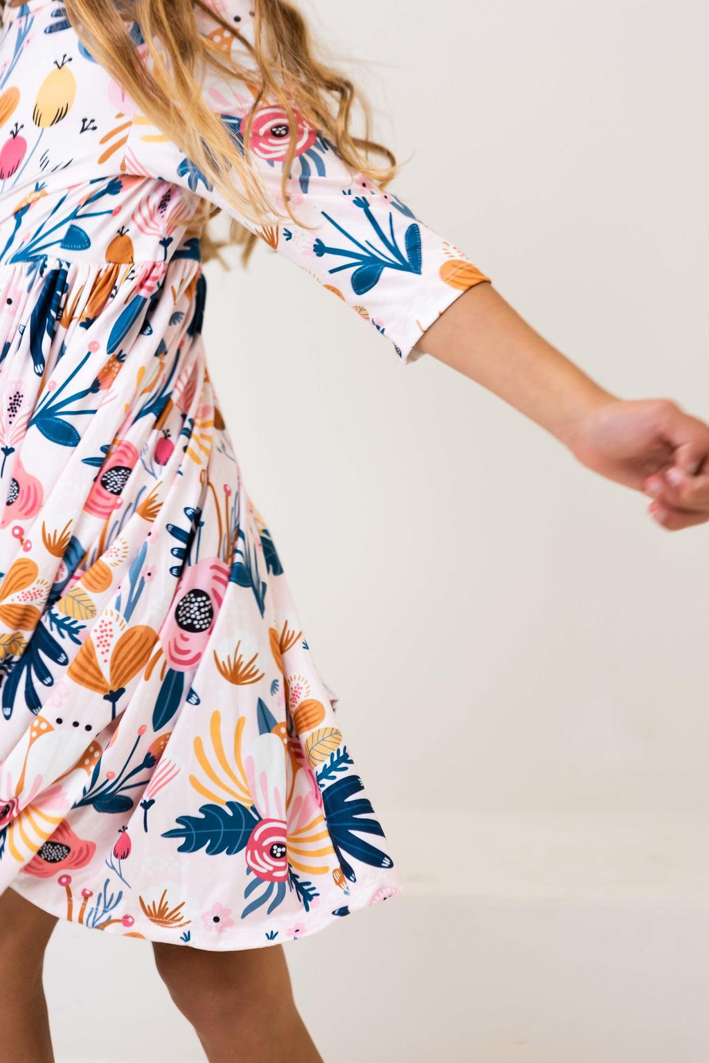 Blush Peony 3/4 Sleeve Pocket Twirl Dress by Mila & Rose ®