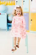 Blushing Bows 3/4 Sleeve Pocket Twirl Dress by Mila & Rose ®