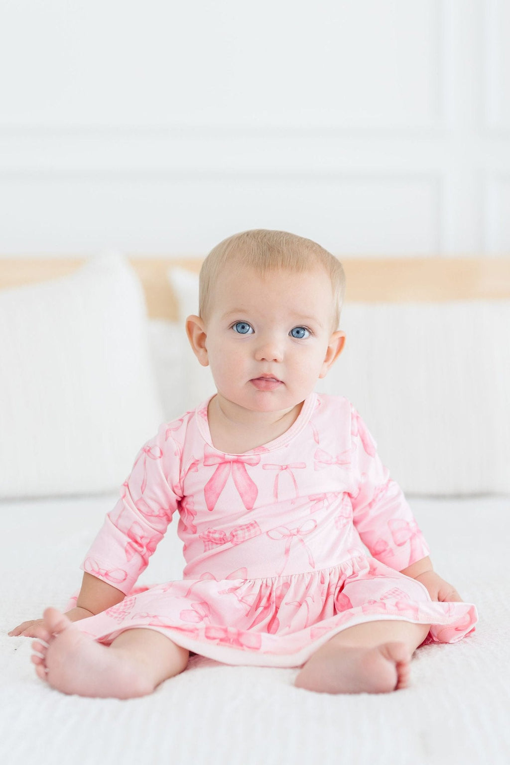 Blushing Bows 3/4 Sleeve Twirl Bodysuit by Mila & Rose ®