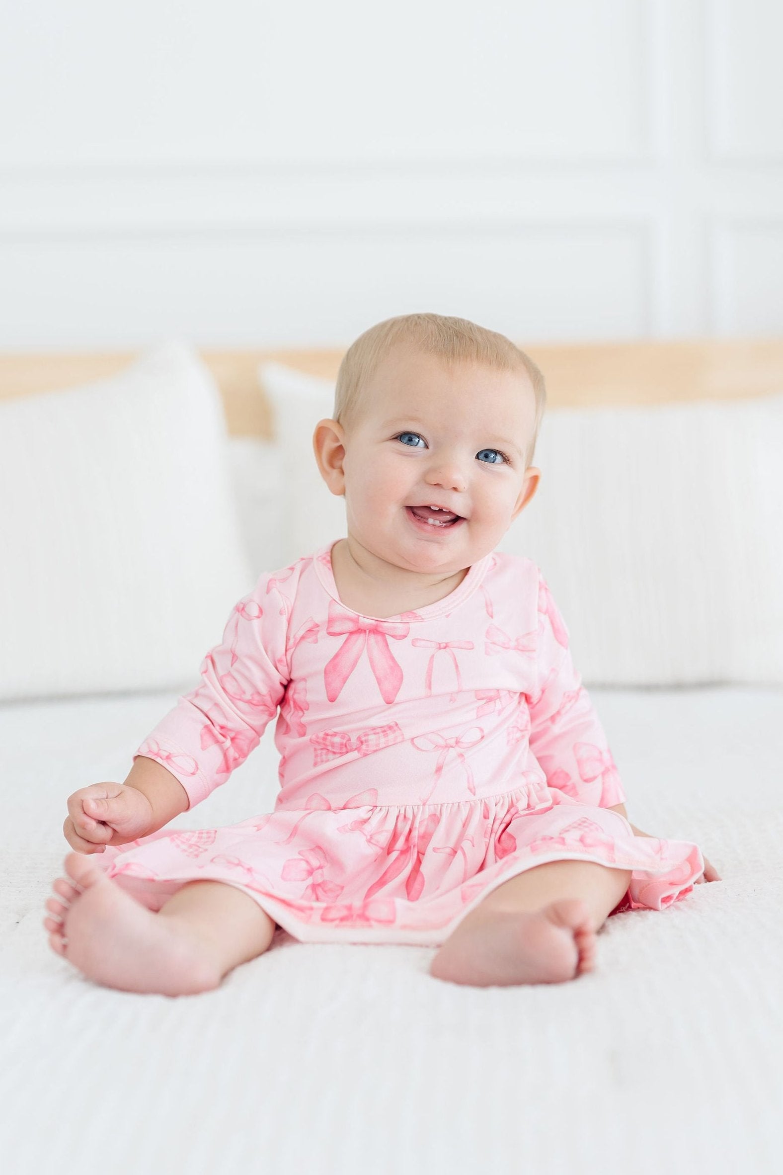 Blushing Bows 3/4 Sleeve Twirl Bodysuit by Mila & Rose ®