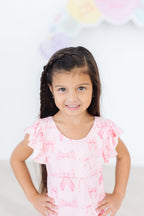 Blushing Bows S/S Flutter Sleeve Leotard by Mila & Rose ®