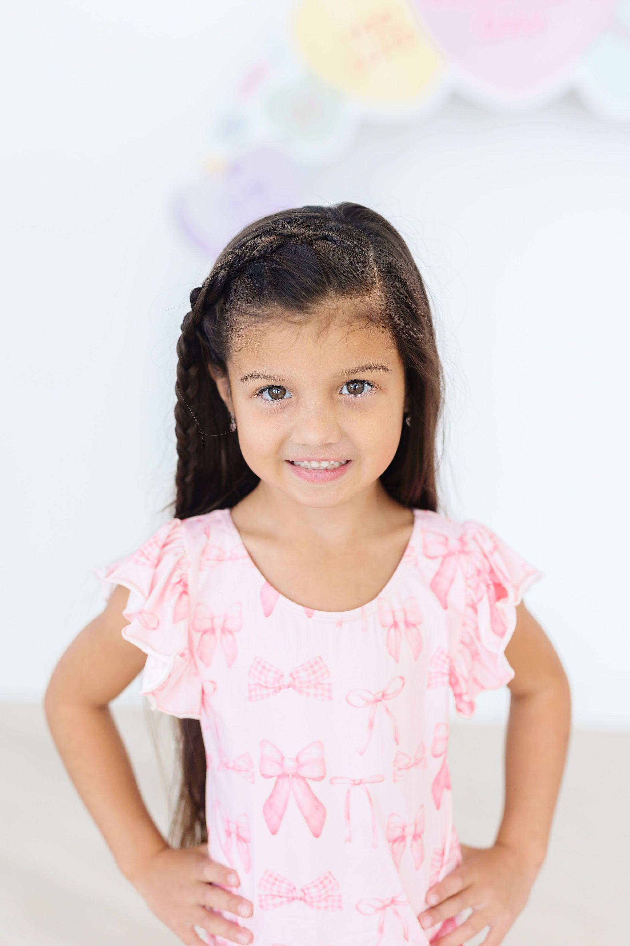 Blushing Bows S/S Flutter Sleeve Leotard by Mila & Rose ®