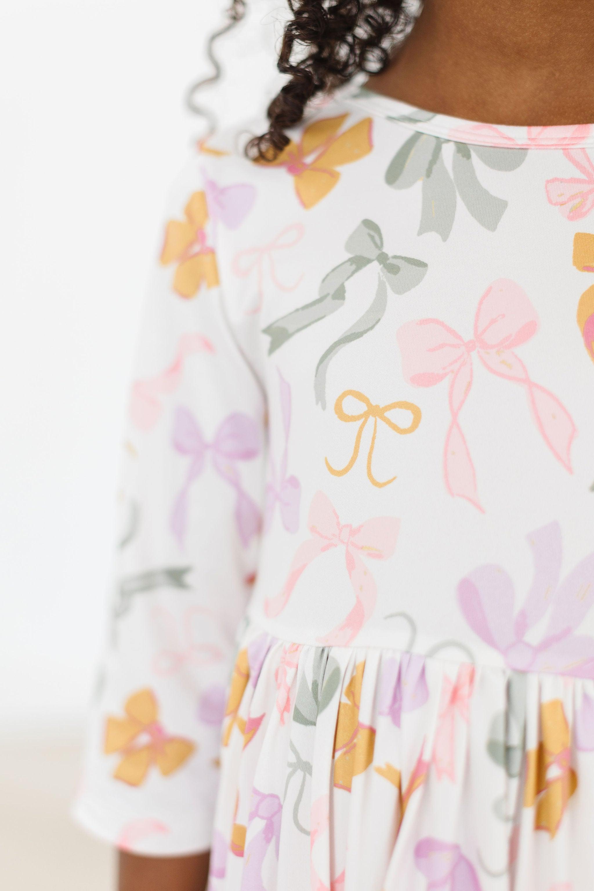 Boho Bows 3/4 Sleeve Pocket Twirl Dress by Mila & Rose ®