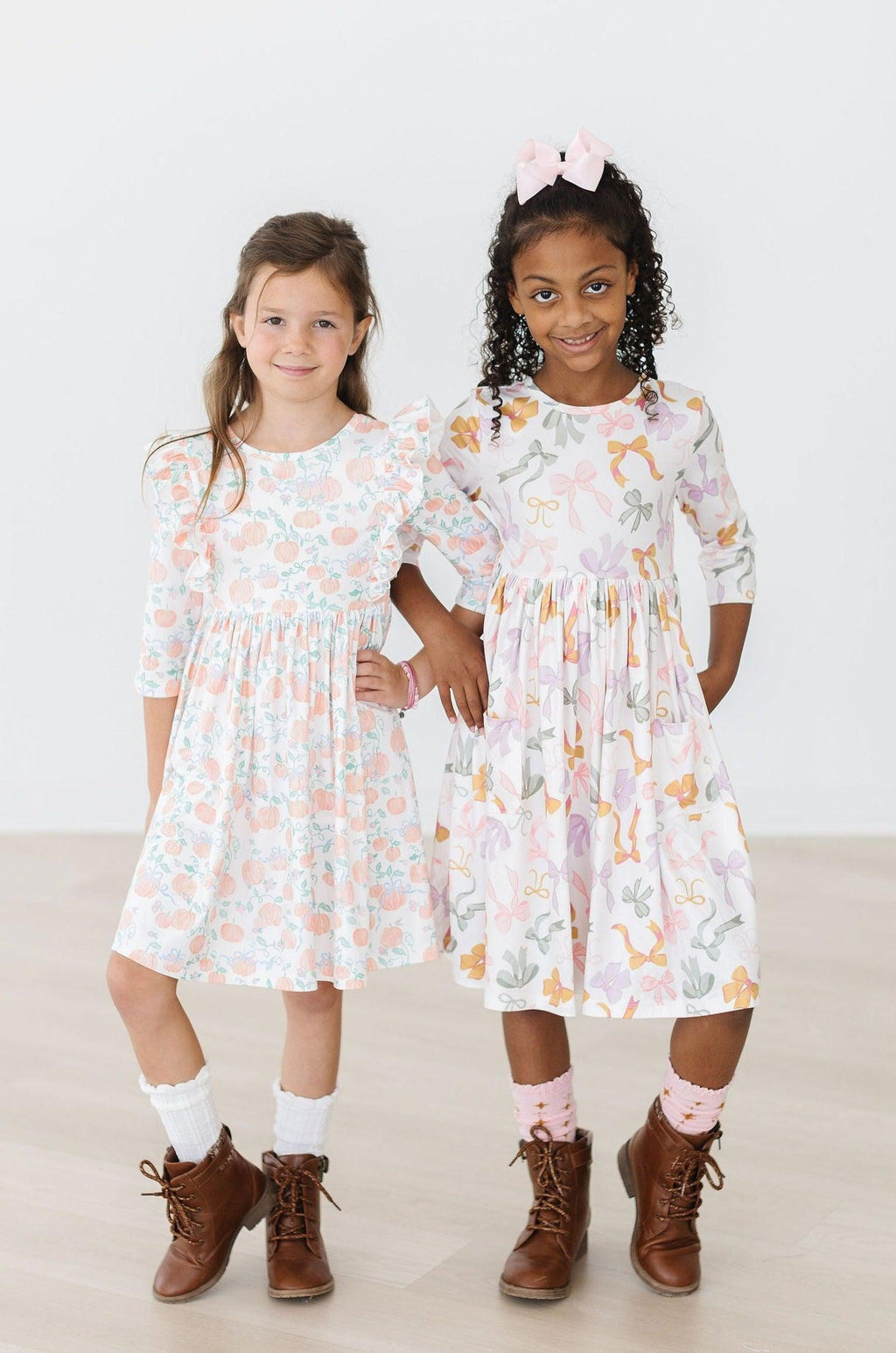 Boho Bows 3/4 Sleeve Pocket Twirl Dress by Mila & Rose ®