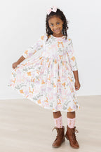 Boho Bows 3/4 Sleeve Pocket Twirl Dress by Mila & Rose ®