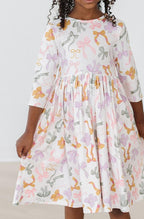 Boho Bows 3/4 Sleeve Pocket Twirl Dress by Mila & Rose ®