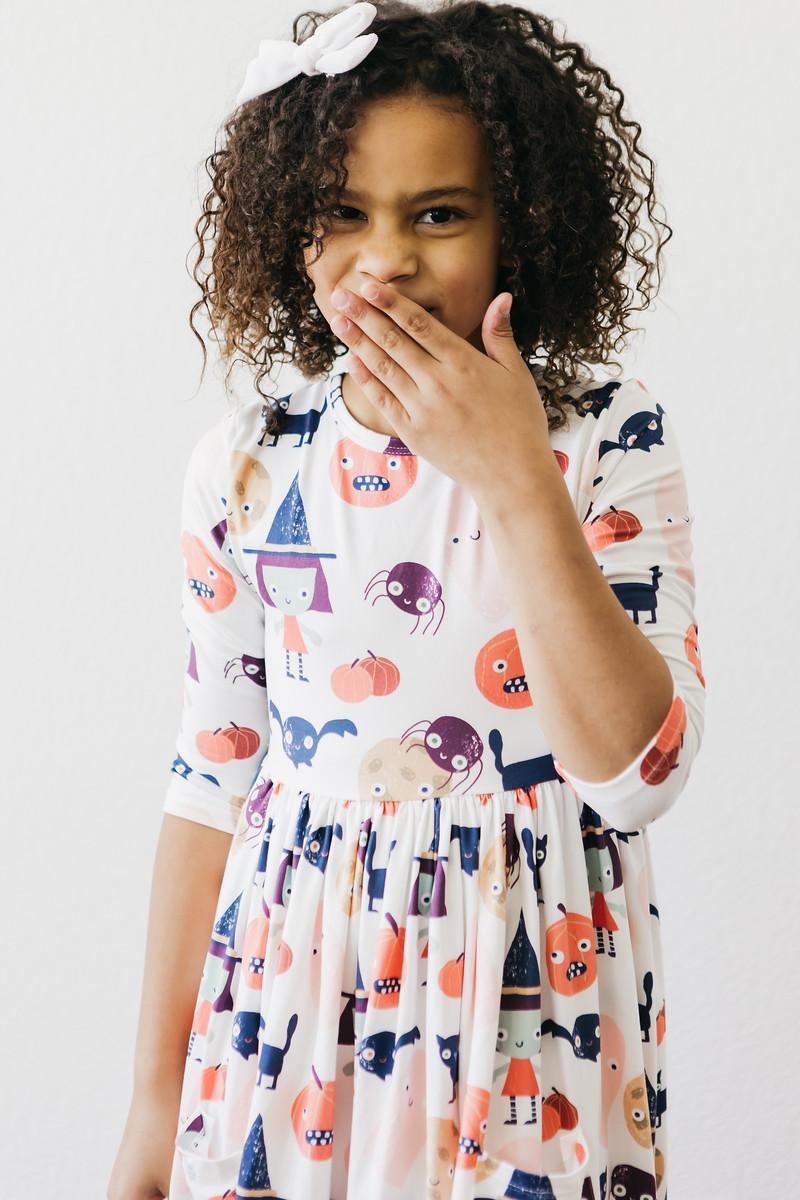 Boo Crew 3/4 Sleeve Pocket Twirl Dress by Mila & Rose ®