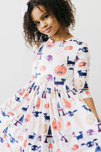 Boo Crew 3/4 Sleeve Pocket Twirl Dress by Mila & Rose ®