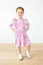 Boot Scootin' 3/4 Sleeve Ruffle Twirl Dress by Mila & Rose ®