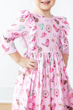 Boot Scootin' 3/4 Sleeve Ruffle Twirl Dress by Mila & Rose ®