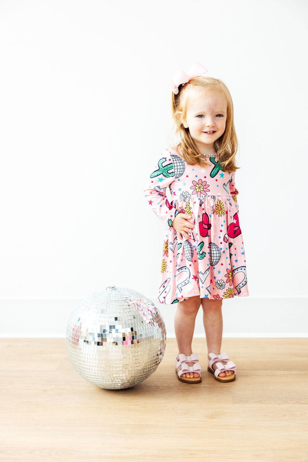 Boots & Bling L/S Pocket Twirl Dress by Mila & Rose ®