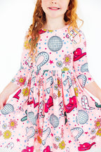 Boots & Bling L/S Pocket Twirl Dress by Mila & Rose ®