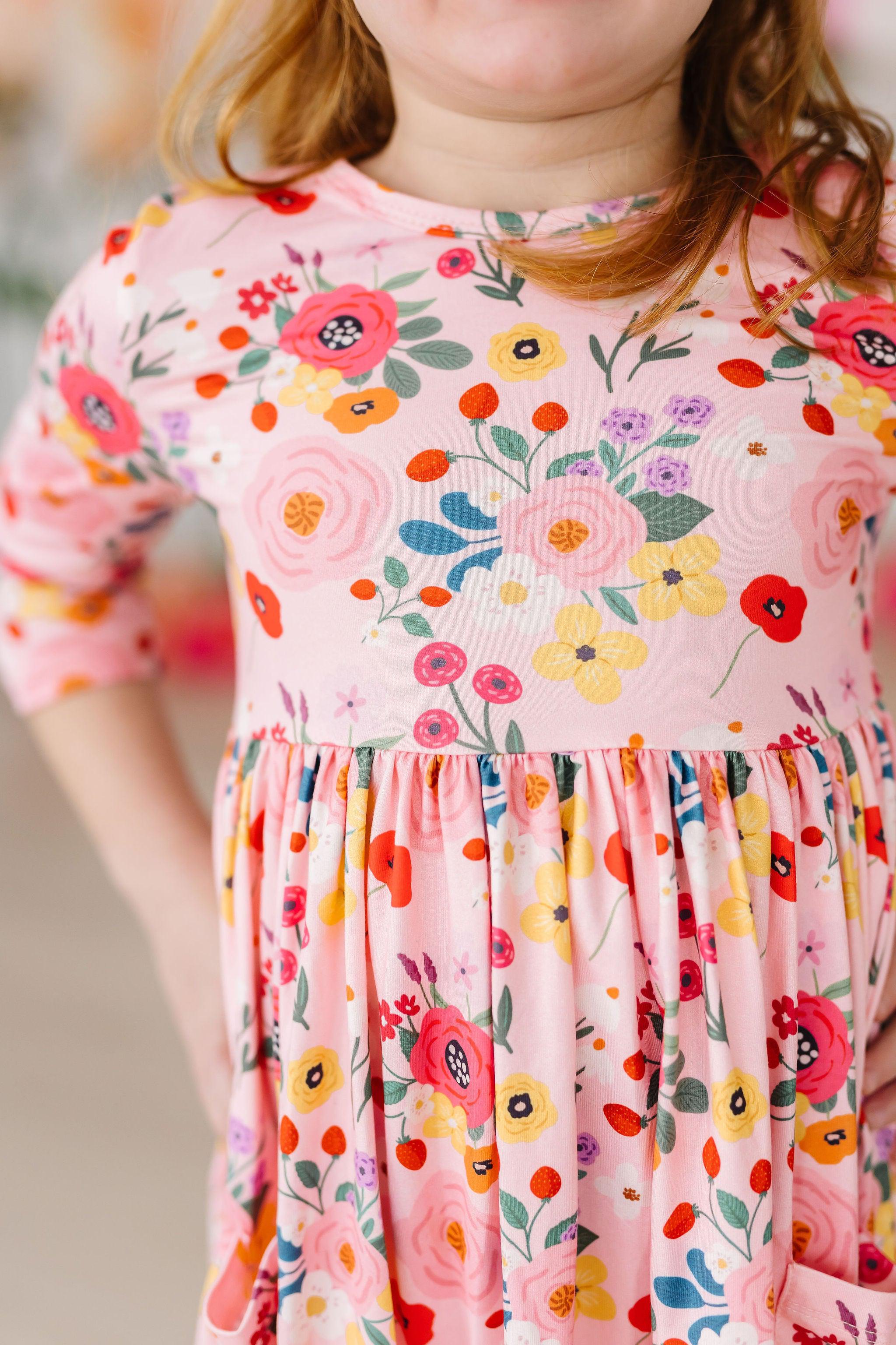 SALE Bouquet Beauty 3/4 Sleeve Pocket Twirl Dress by Mila & Rose ®