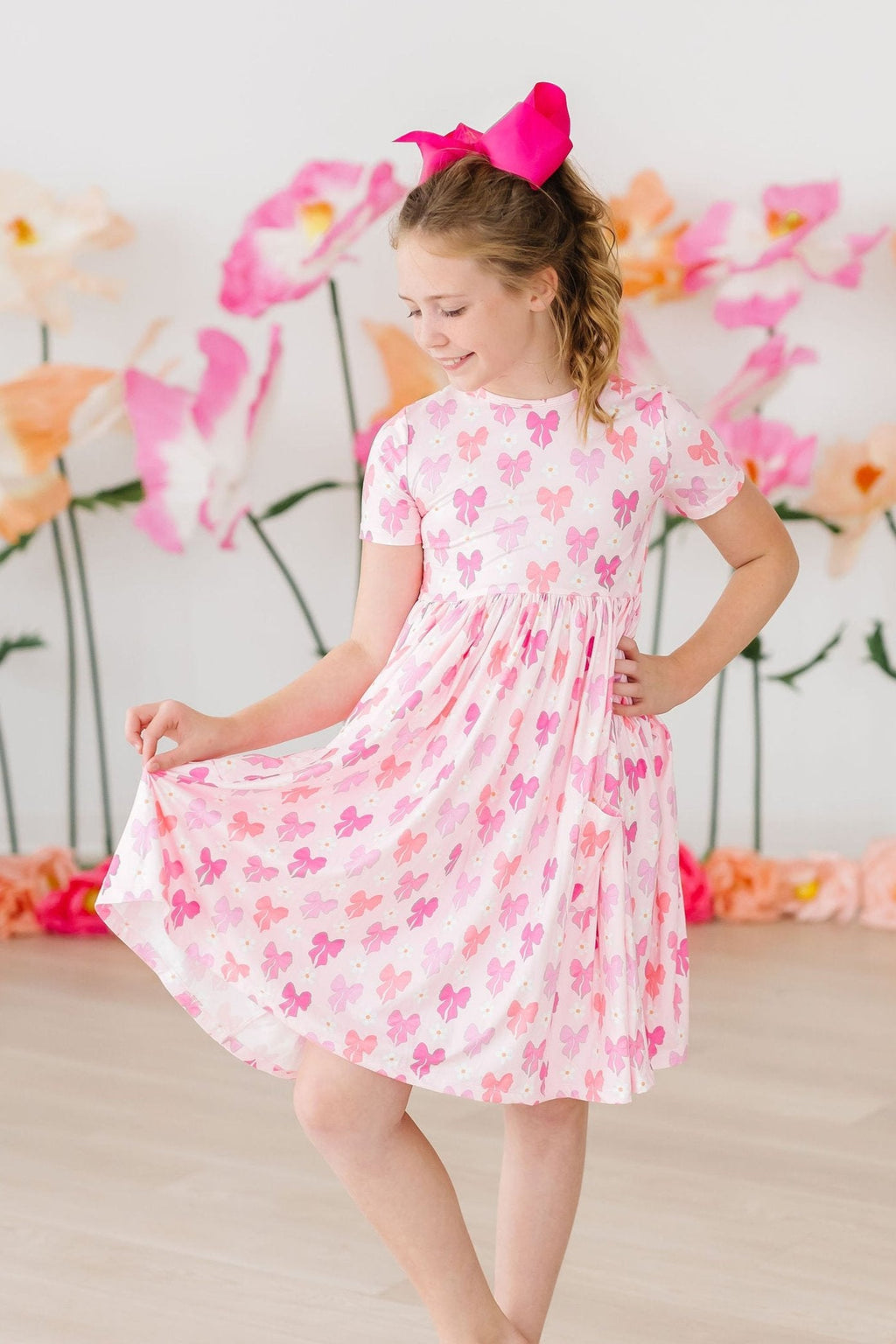 Bow Beauty S/S Pocket Twirl Dress by Mila & Rose ®