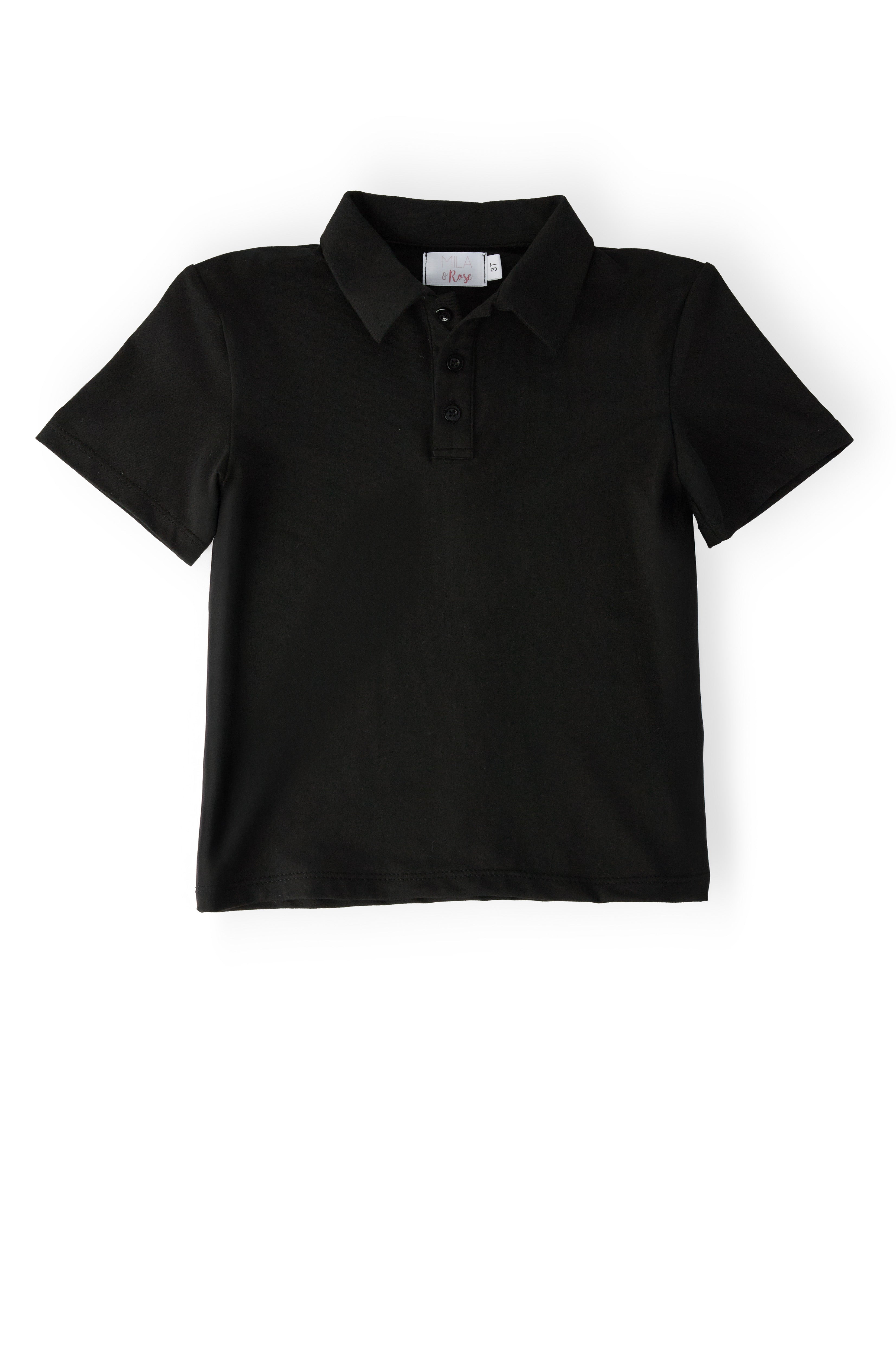 Boys Black S/S Polo by Mila & Rose ®