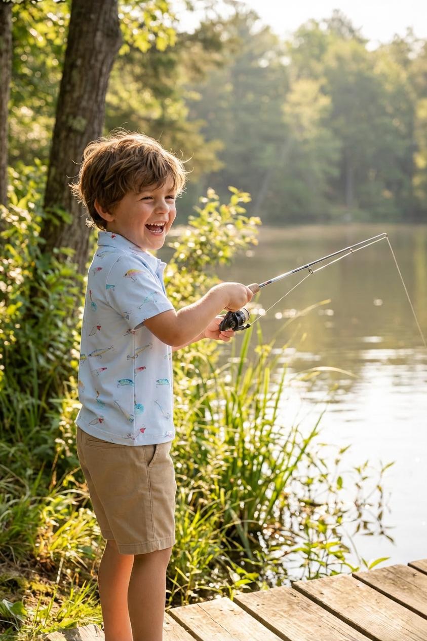Boys Fish Hook S/S Polo by Mila & Rose ®