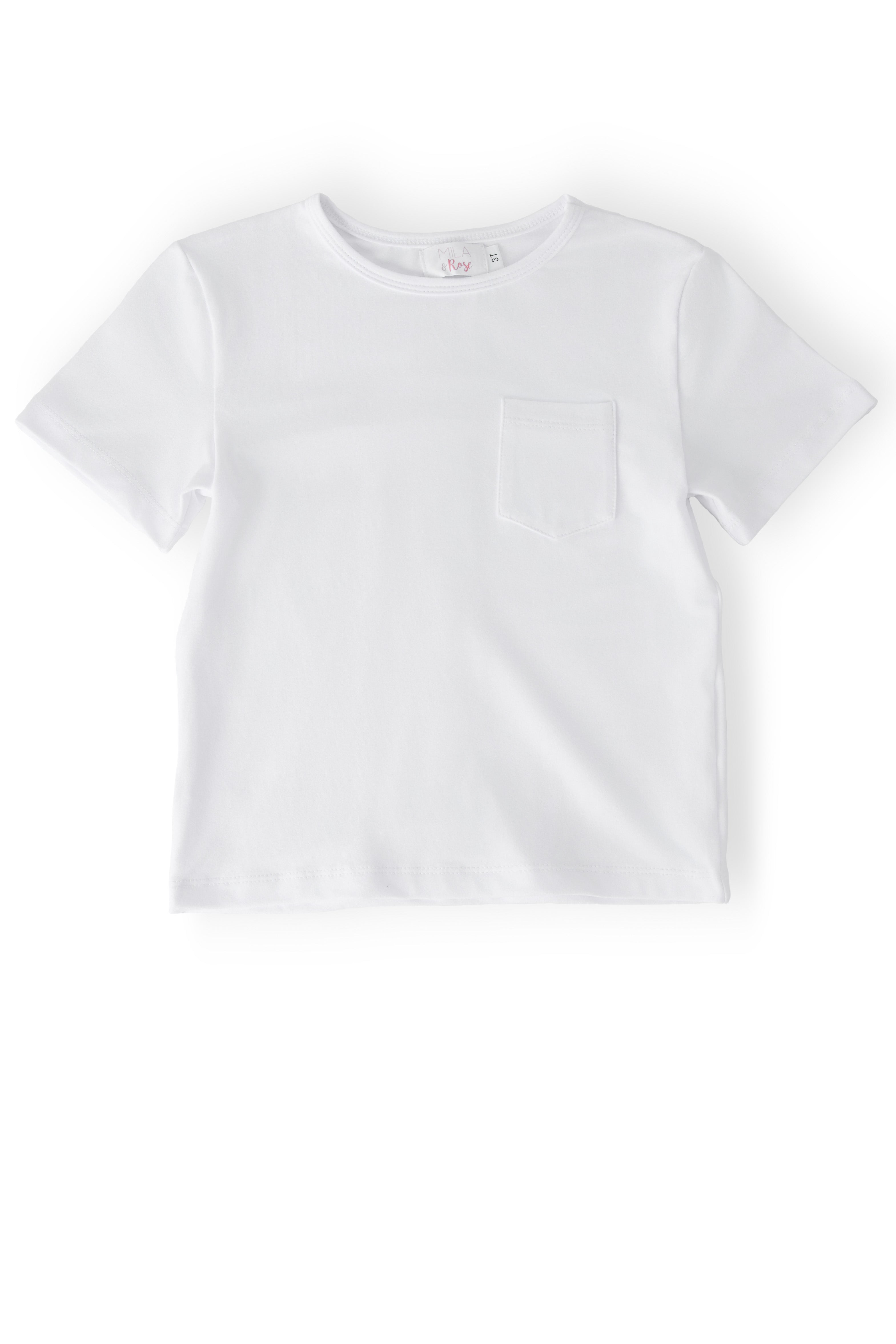 Boys White S/S Pocket Tee by Mila & Rose ®