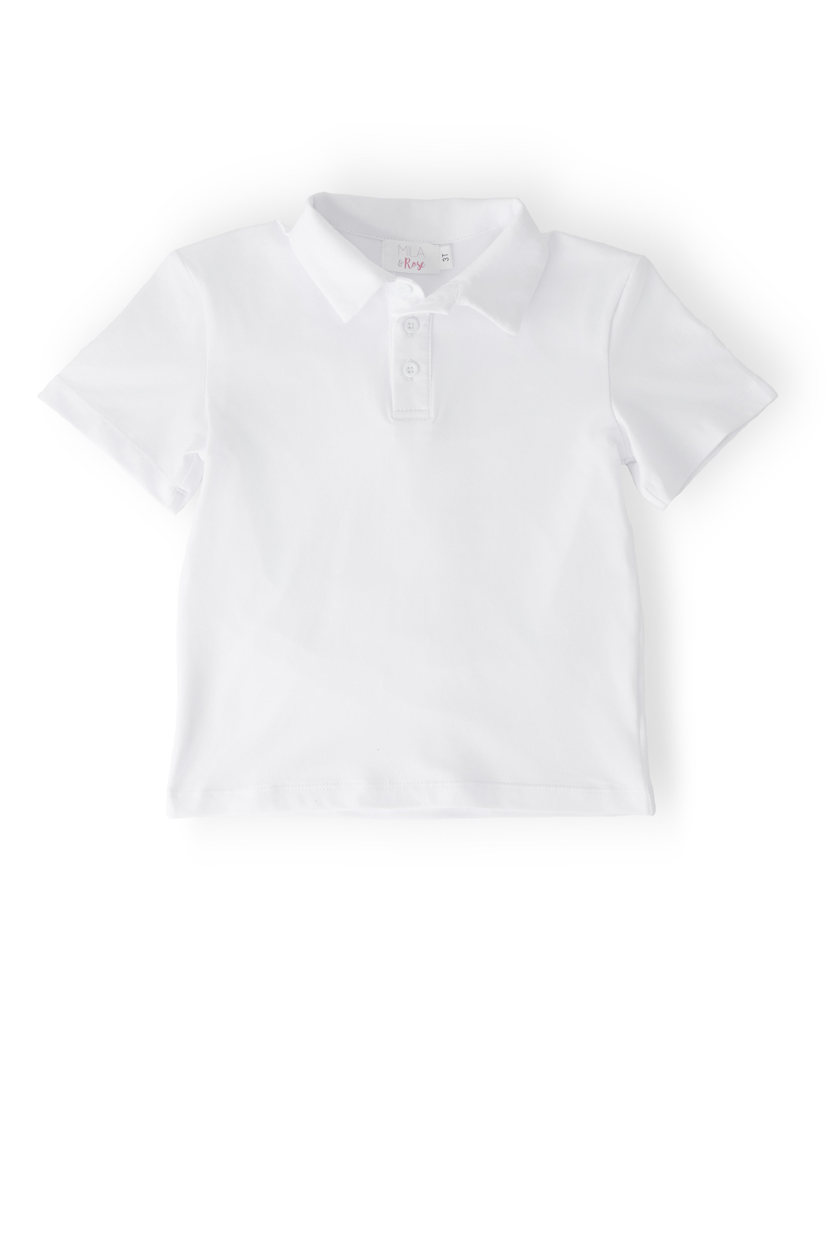 Boys White S/S Polo by Mila & Rose ®