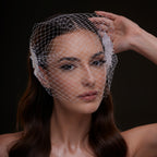 Bridal Birdcage Veil with Pearl & Leaf Side Comb by Bridal Port
