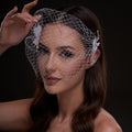 Bridal Birdcage Veil with Pearl & Leaf Side Comb by Bridal Port