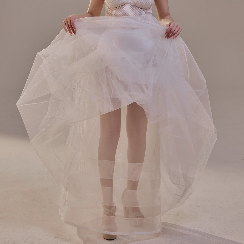 Bridal Petticoat with Corsage and Hard Net Tulle Underskirt ,Wedding Crinoline with Petticoat Netting Fabric by Bridal Port