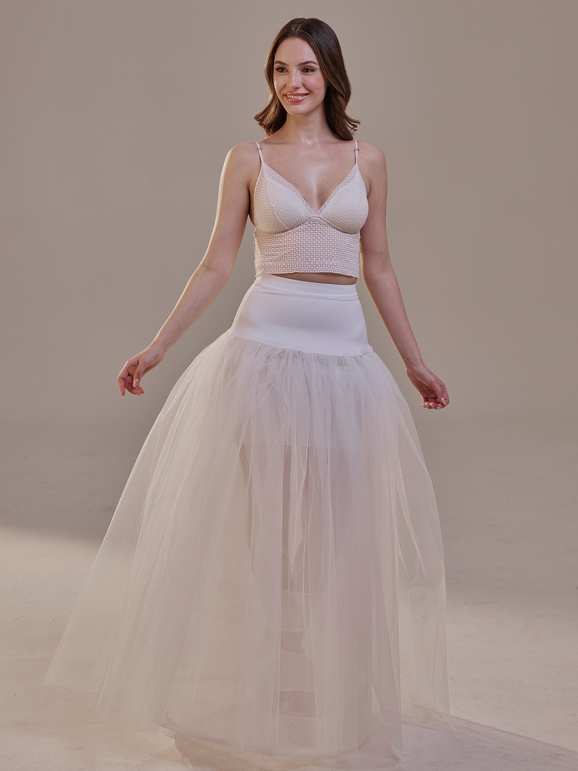 Bridal Petticoat with Corsage and Hard Net Tulle Underskirt ,Wedding Crinoline with Petticoat Netting Fabric by Bridal Port