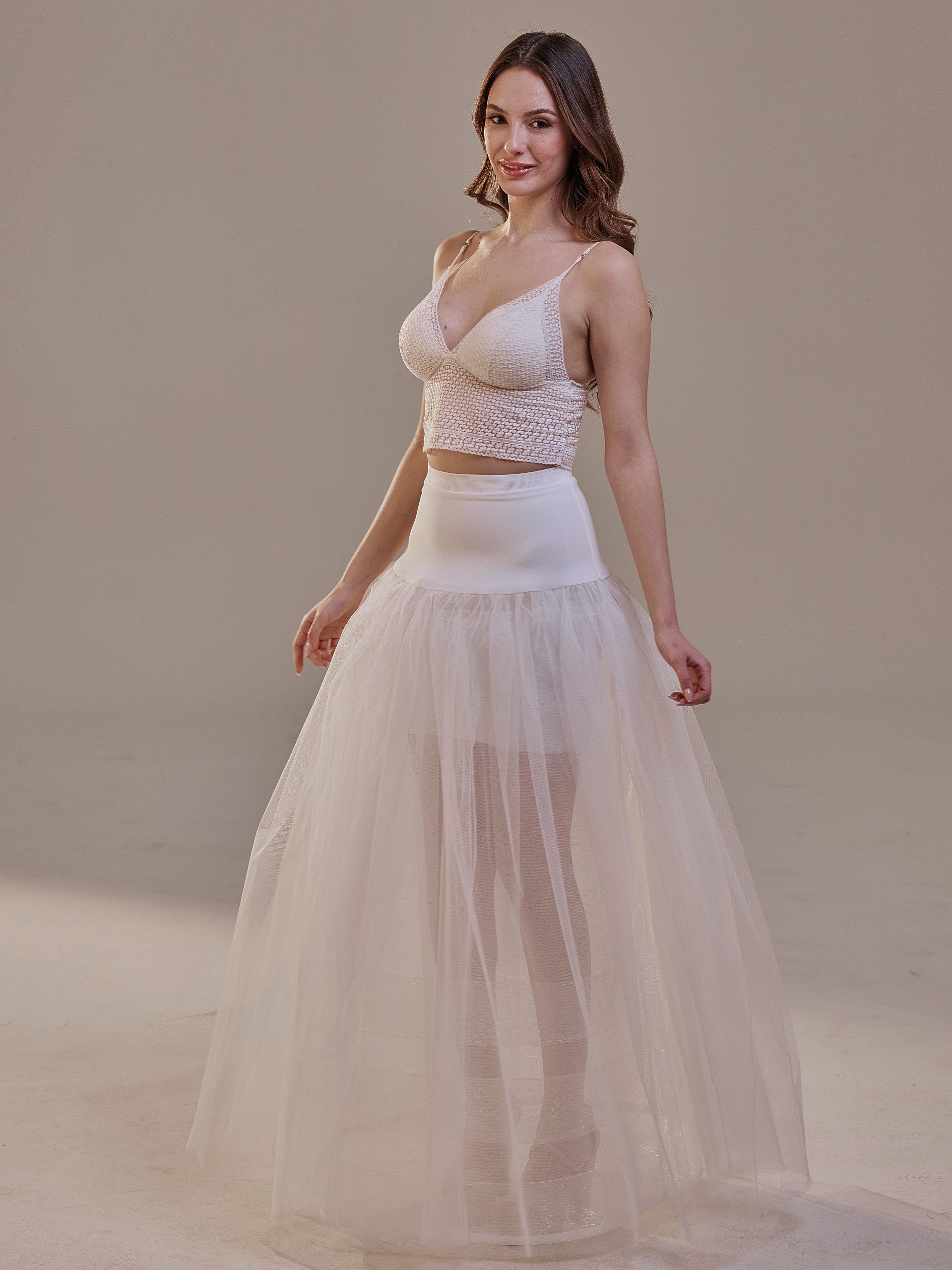 Bridal Petticoat with Corsage and Hard Net Tulle Underskirt ,Wedding Crinoline with Petticoat Netting Fabric by Bridal Port