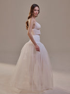 Bridal Petticoat with Corsage and Hard Net Tulle Underskirt ,Wedding Crinoline with Petticoat Netting Fabric by Bridal Port