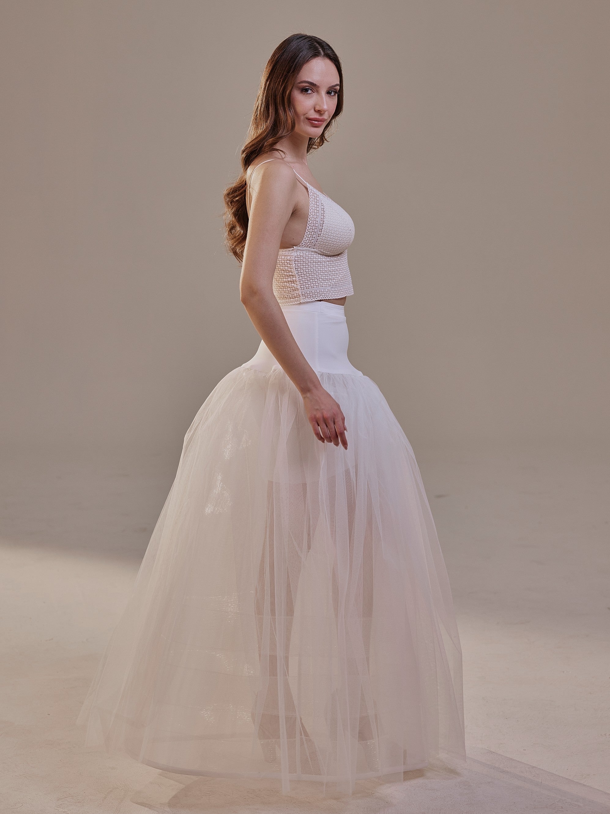 Bridal Petticoat with Corsage and Hard Net Tulle Underskirt ,Wedding Crinoline with Petticoat Netting Fabric by Bridal Port