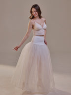 Bridal Petticoat with Corsage and Hard Net Tulle Underskirt ,Wedding Crinoline with Petticoat Netting Fabric by Bridal Port