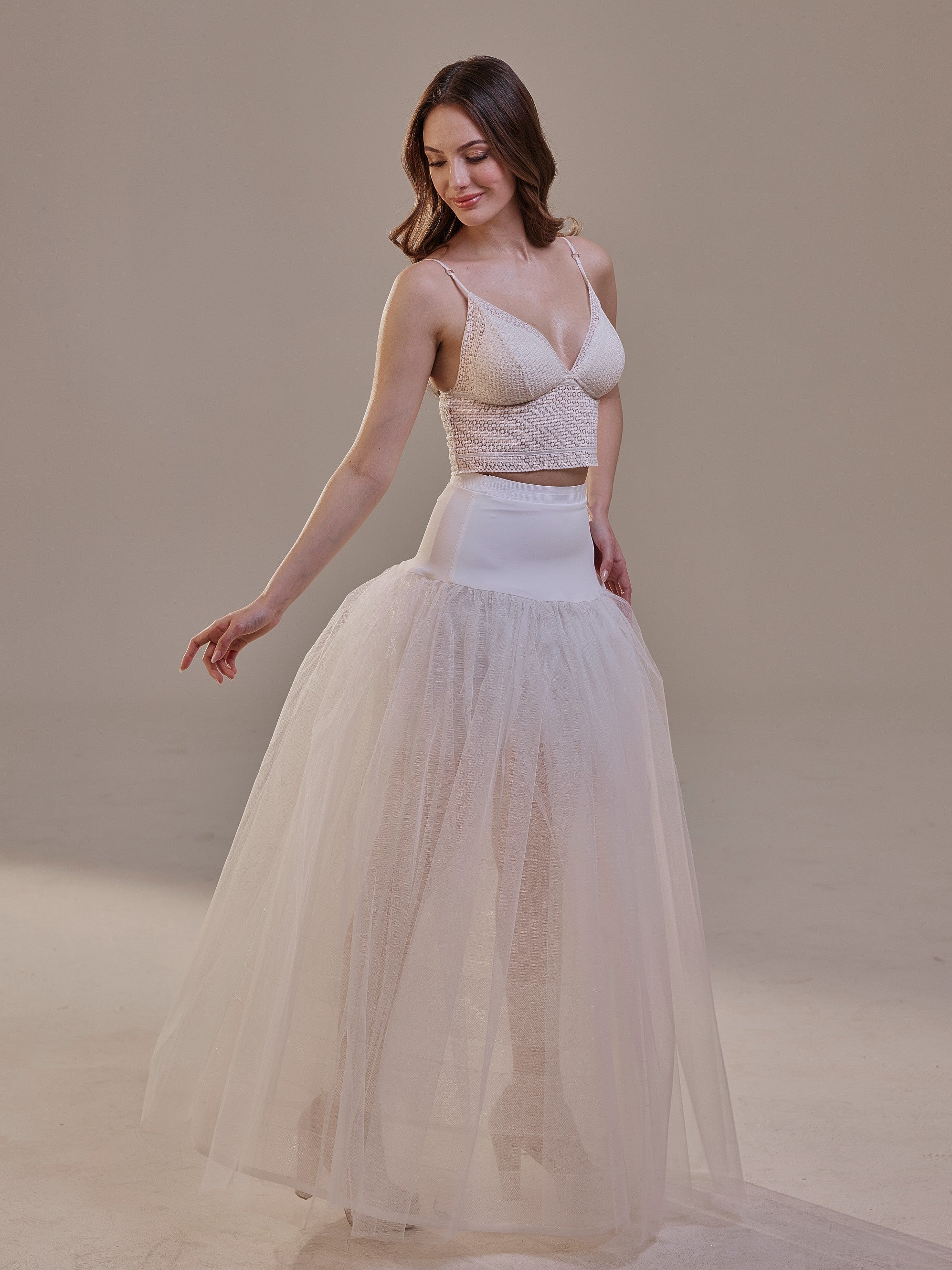 Bridal Petticoat with Corsage and Hard Net Tulle Underskirt ,Wedding Crinoline with Petticoat Netting Fabric by Bridal Port