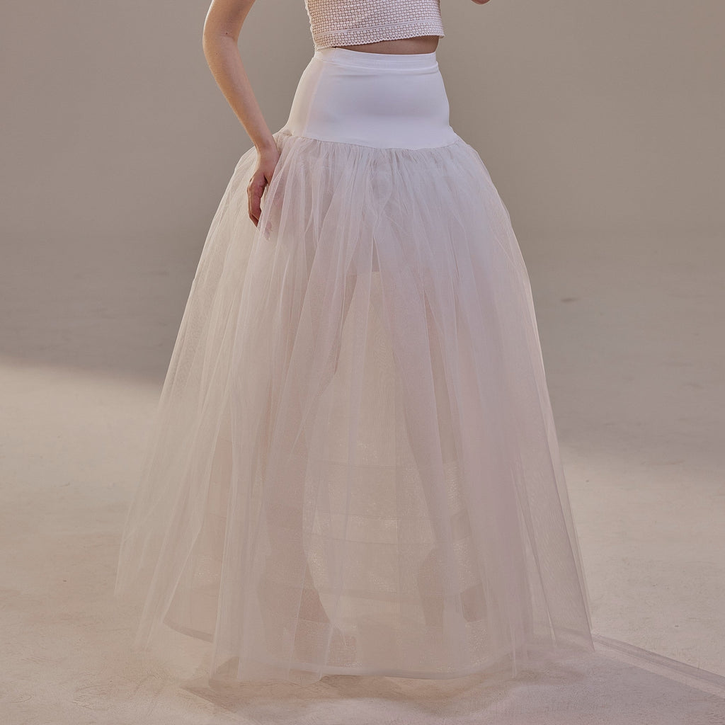 Bridal Petticoat with Corsage and Hard Net Tulle Underskirt ,Wedding Crinoline with Petticoat Netting Fabric by Bridal Port