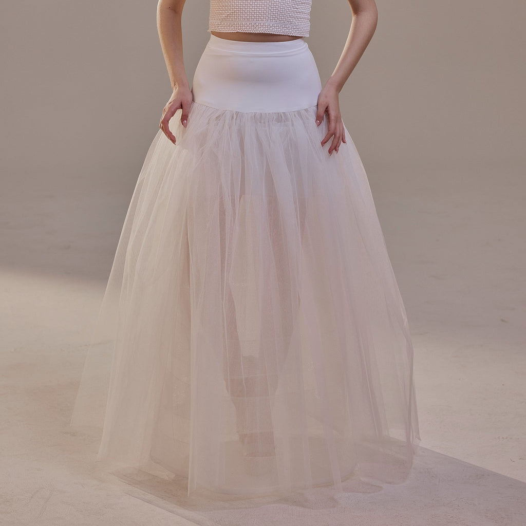 Bridal Petticoat with Corsage and Hard Net Tulle Underskirt ,Wedding Crinoline with Petticoat Netting Fabric by Bridal Port